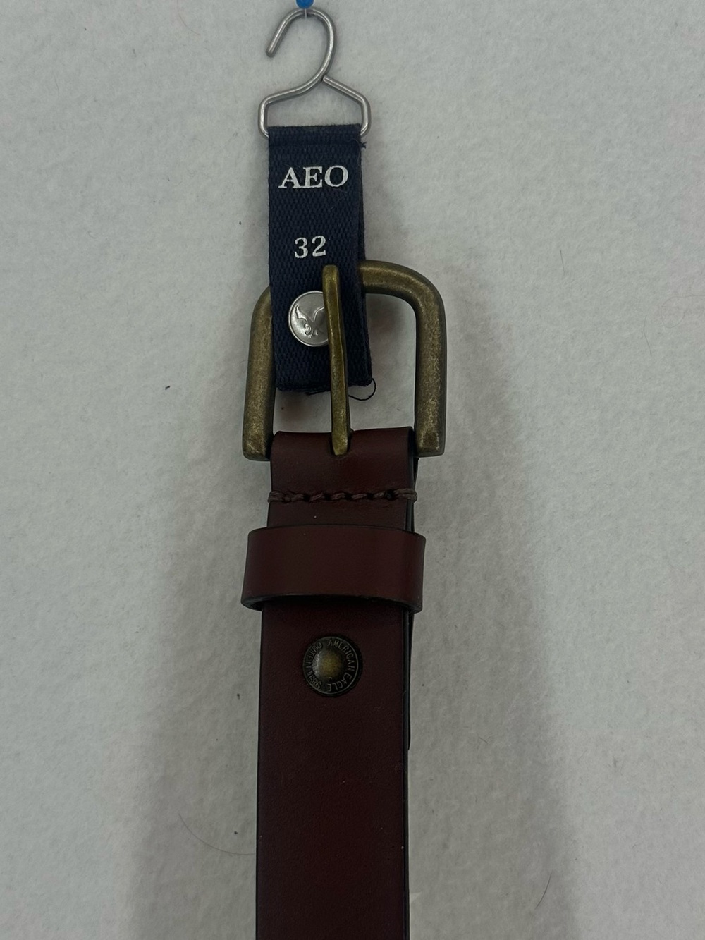American Eagle Outfitters AEO Brown Leather Belt Size 32 Classic NWT